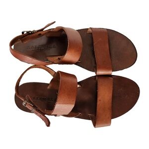 KALIMALA Brown Leather Sandals made in Italy Venice Quality size 39  - US 8.5